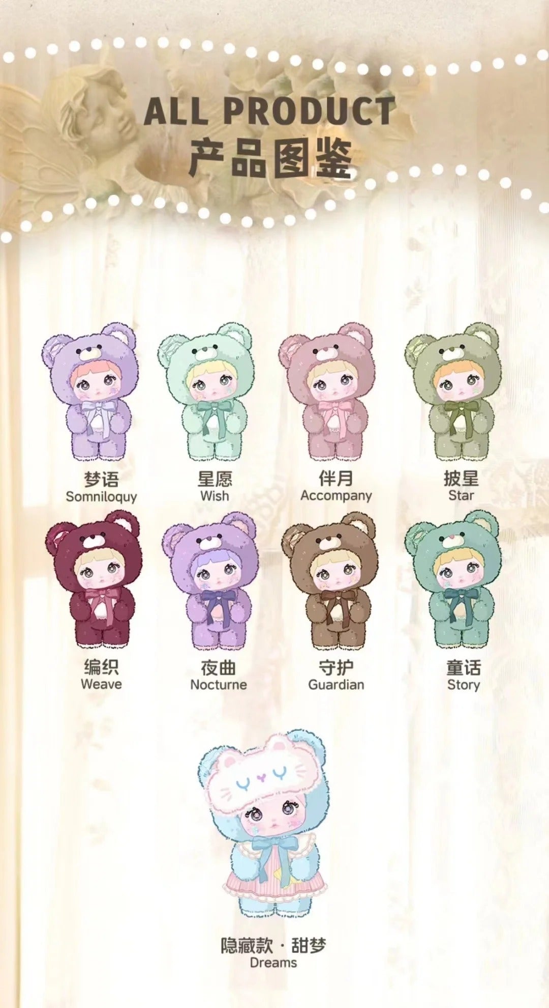 Nommi 400% Good Night Bear Plush Series Blind Box