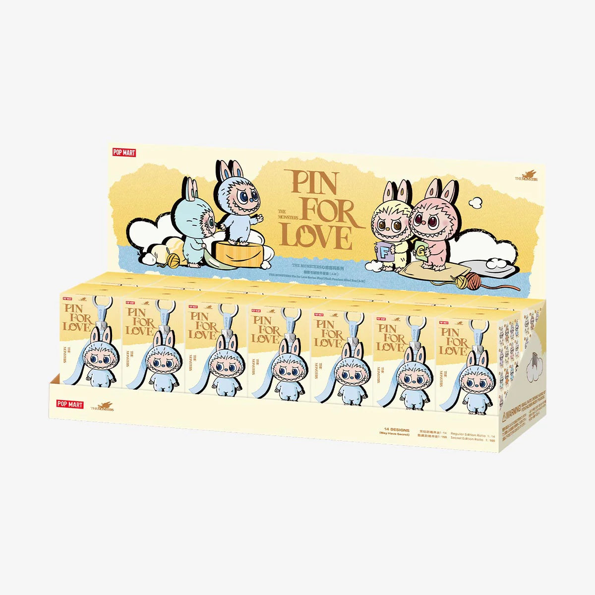 THE MONSTERS #V4 Mini Pin for Love Series-Vinyl Plush Pendant Blind Box (A-M)